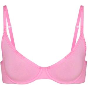 SKIMS Cotton Logo Underwire Demi Bra in Bubblegum Pink - 32DDD
